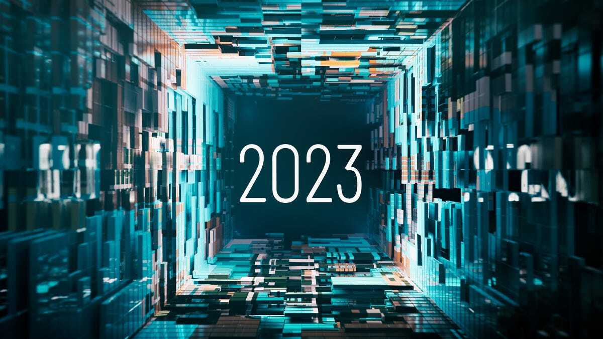 2023年と表示されたサイバー空間のイメージ