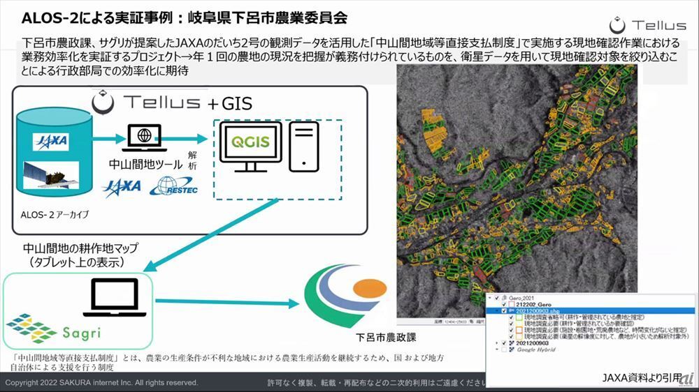 岐阜県下呂市では耕作放棄地の調査に衛星データを活用する実証を行っている