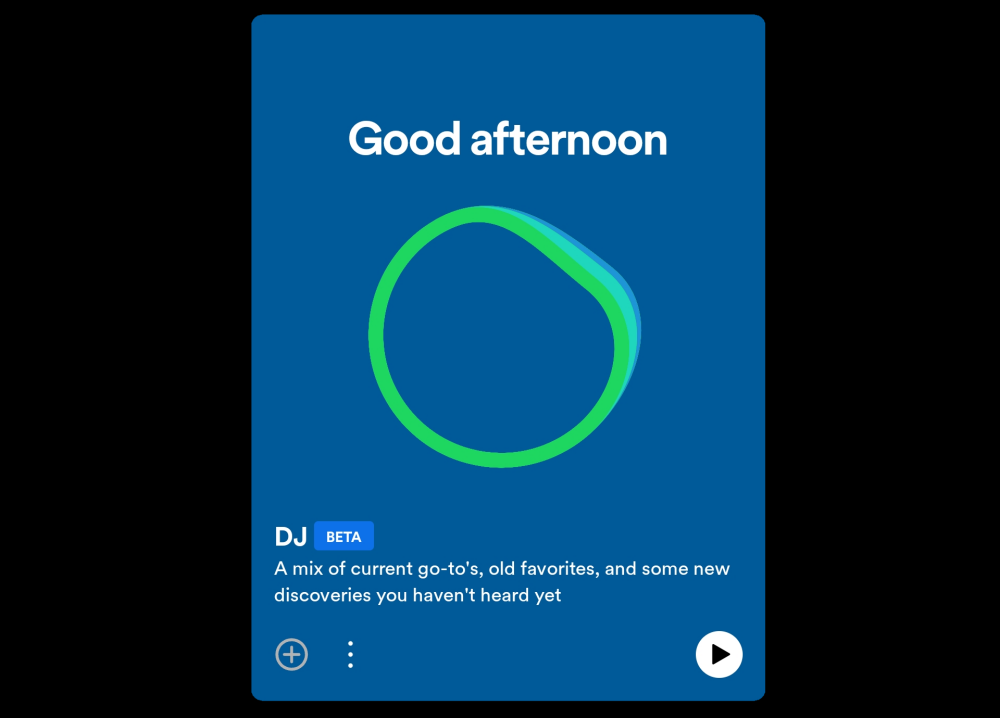 SpotifyのDJ機能のスクリーンショット