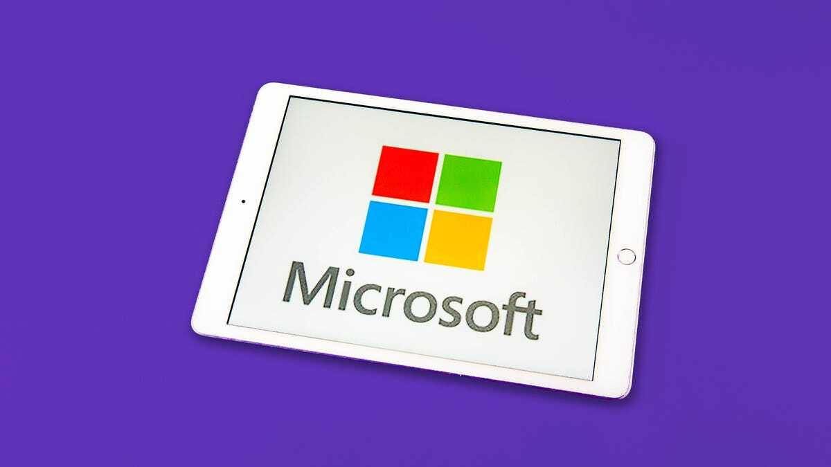Microsoftのロゴを表示したスタブレット