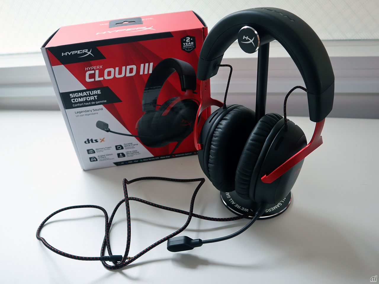 HyperX Cloud IIIゲーミングヘッドセット ブラック／レッド