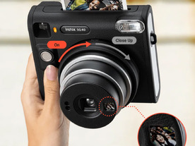 富士フイルム、インスタントカメラ「チェキ」新モデル--正方形の写真が撮れる「SQ40」