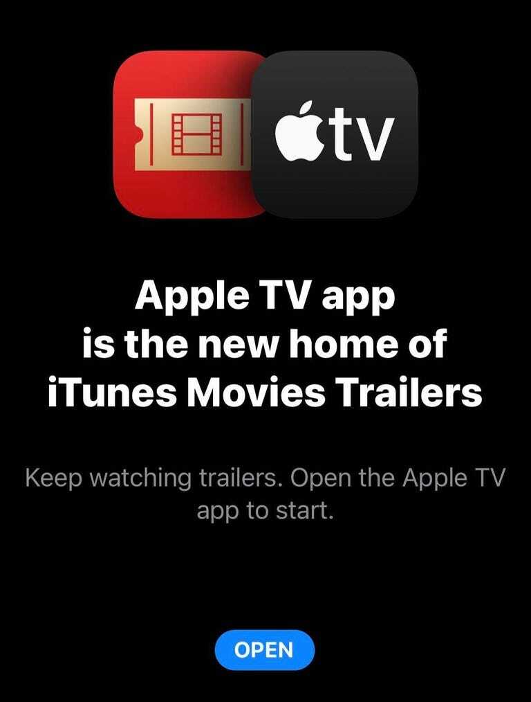 「Apple TV」アプリにリダイレクトする画面