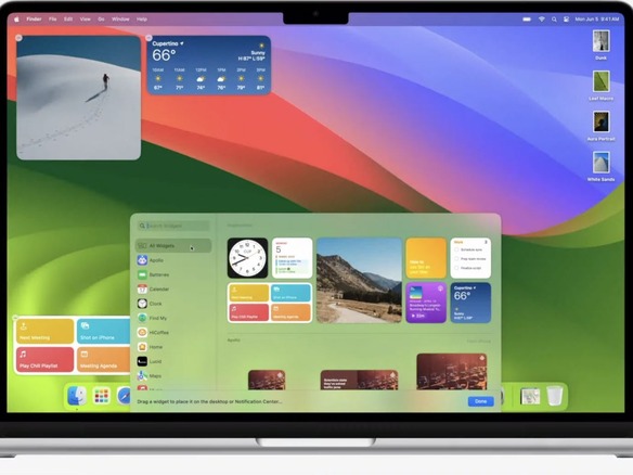 アップル、「macOS Sonoma」を配信開始--ウィジェット強化など