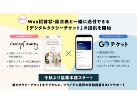 GO、結婚式のWeb招待状とデジタルタクシーチケットを一緒に送付できるサービス--TAIANと協業