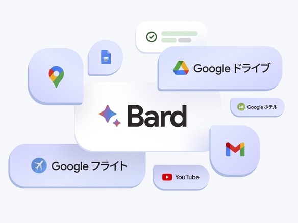 Googleの対話型AI「Bard」、日本語でも「Gmail」や「ドライブ」などと連携可能に