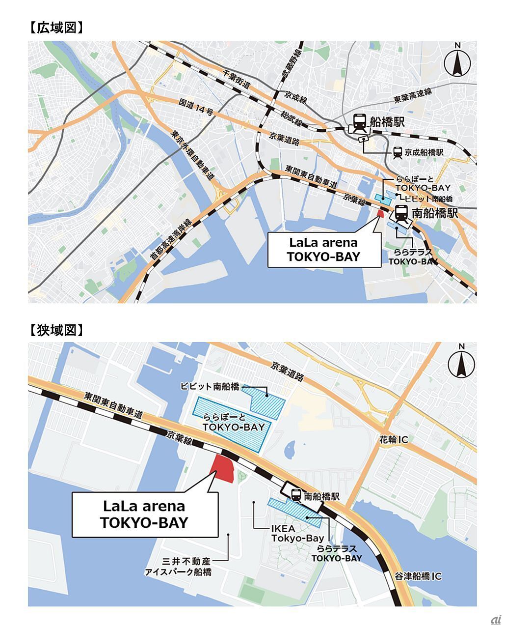 「LaLa arena TOKYO-BAY」地図
