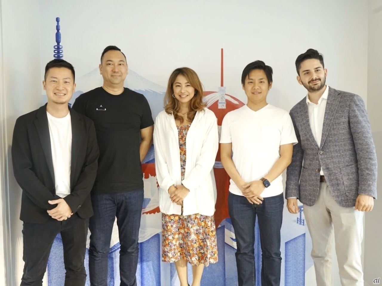 左からPlug and PlayでSenior Director、Japanese Partnershipsを務める小林俊平氏、LaunchStarzのCo-FounderであるKenny Lum氏、JETRO Los Angeles次長かつ経済産業省参事を務める津脇慈子氏、LaunchStarz Co-Funderの宮川聡氏、Plug and PlayでHead of Business Developmentを務めるMehrad Moeini氏