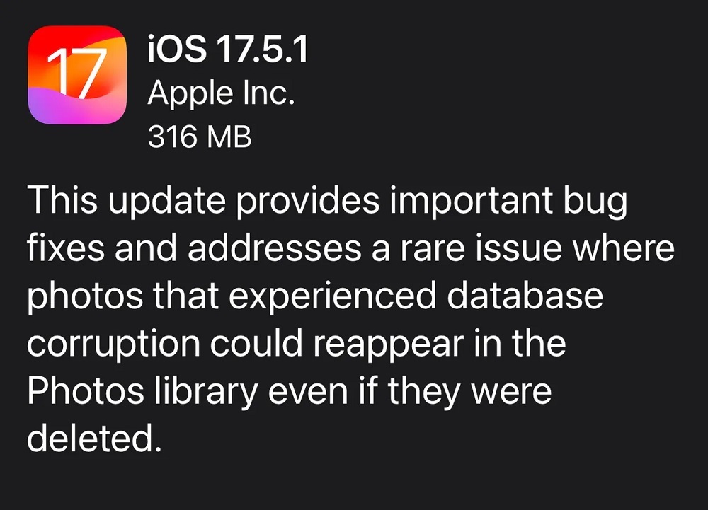iOS 17.5.1の概要説明