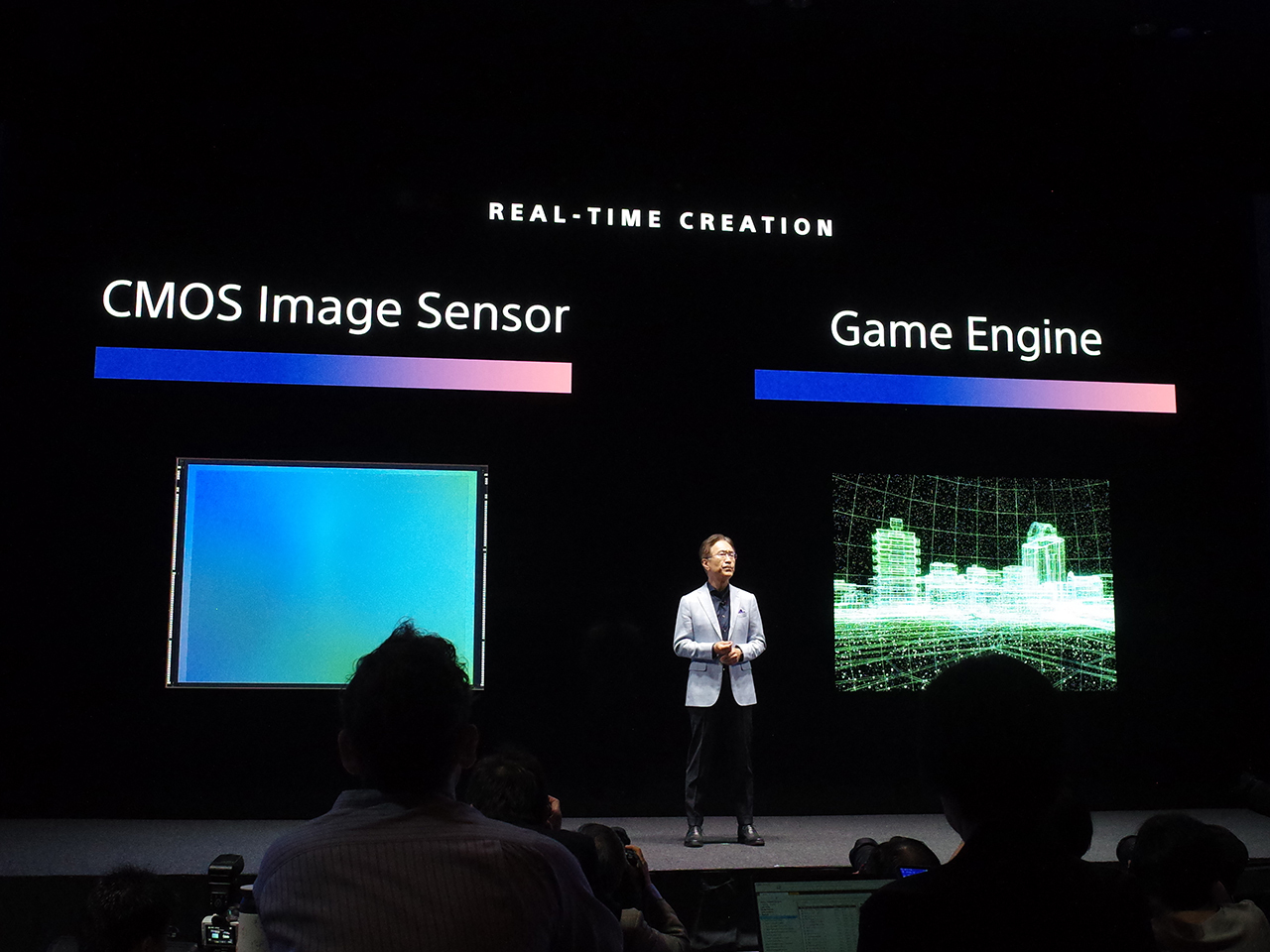 2つのクリエイションテクノロジーとして紹介した「CMOSイメージセンサー」と「ゲームエンジン」
