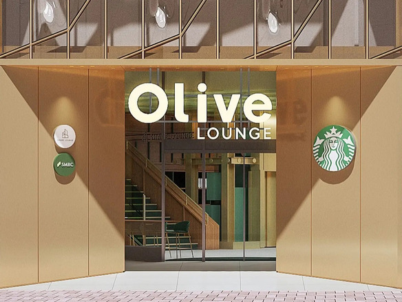 三井住友銀の旧渋谷支店、「Olive LOUNGE」に--22時まで営業、スタバとシェアラウンジ併設