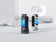 ネコ型配膳ロボットの新モデル「BellaBot Pro」–AI、カメラ搭載でより効率的な接客