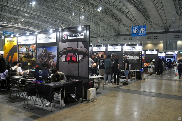 　個性あふれるゲームが並んでいるインディゲームコーナー。