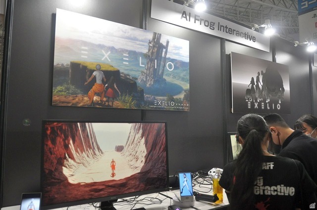 　AI Frog Interactiveによるオリジナルのクラフト系サバイバルゲーム「Exelio -エグゼリオ-」。生成AIなどの最新のAI技術を積極的に活用することで、少人数でもよりよいオリジナルゲームを提供する開発スタジオとしている。