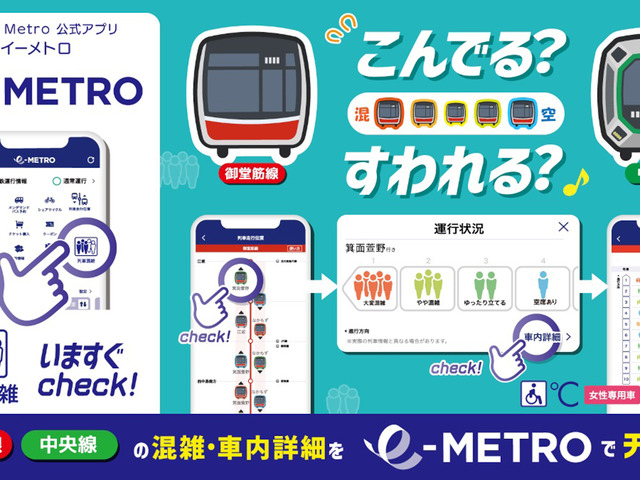 Osaka Metro、御堂筋線と中央線の混雑状況をアプリで可視化--7日16時から