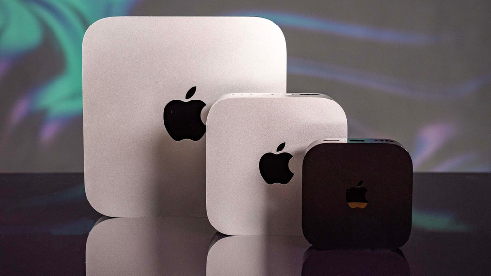 M4 Mac mini、M2 Mac mini、Apple TV 4Kの大きさ比較写真