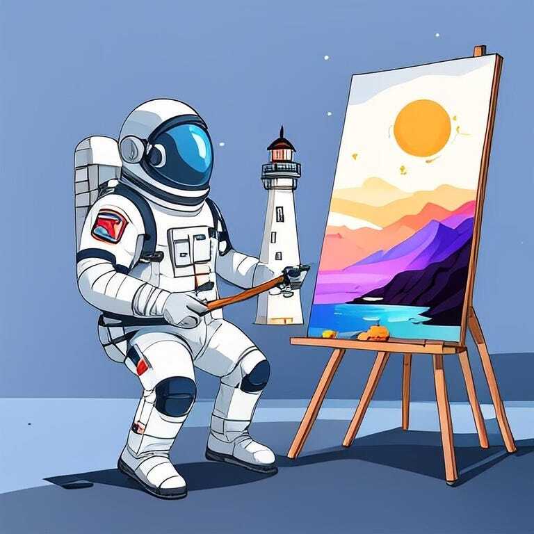 Image Playgroundで作成された宇宙飛行士のイラスト