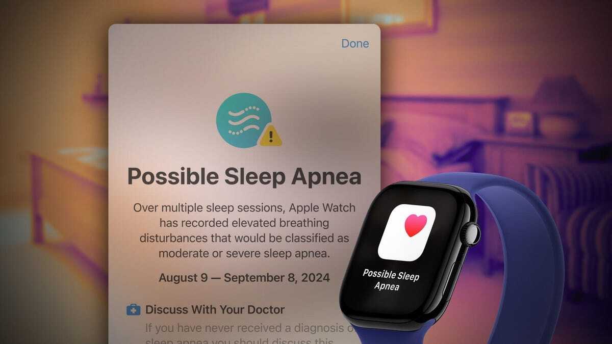 Apple Watchと、睡眠時無呼吸症候群の可能性があるという通知