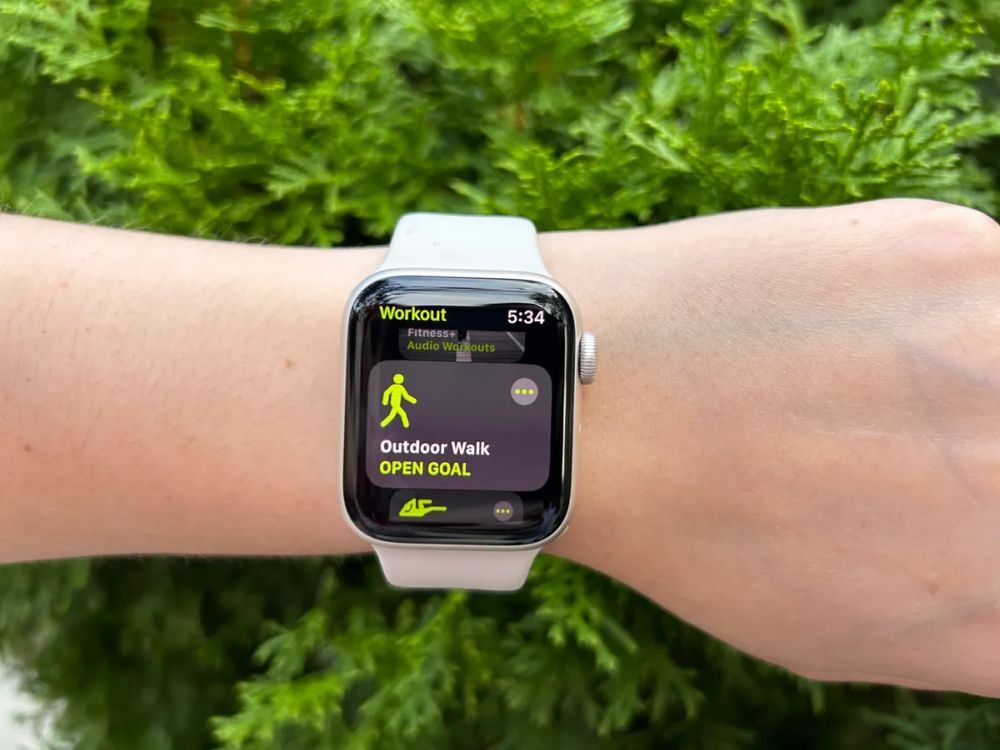 ワークアウト情報を表示したApple Watch