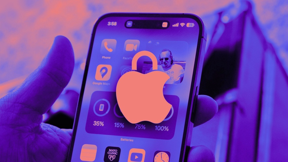 Appleのロゴを南京錠風にしたイラスト