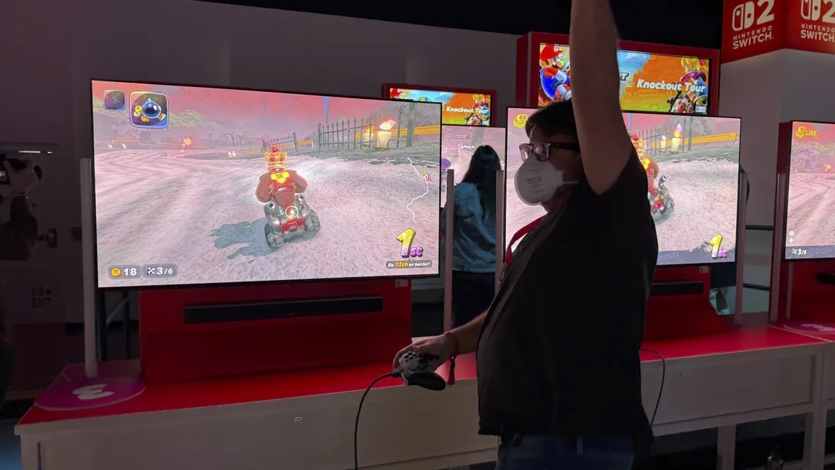 マリオカートで勝ったと思ったら、実はまだあと1周残っていた…（Bridget Carey/CNET）
