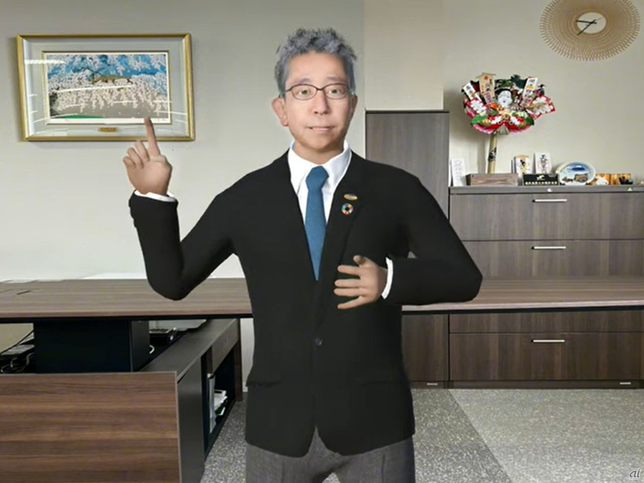 リコーが提供した久永氏のデジタルクローンの3Dモデル