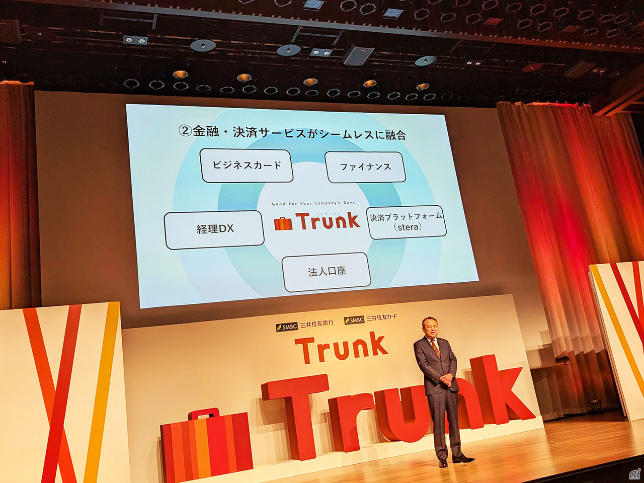 「Trunk（トランク）」のサービスイメージを語る、三井住友フィナンシャルグループ 取締役 執行役員社長 グループCEO 中島達氏