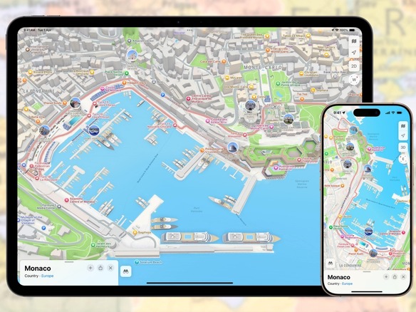 アップル、F1モナコGPを楽しめる新体験をマップに追加