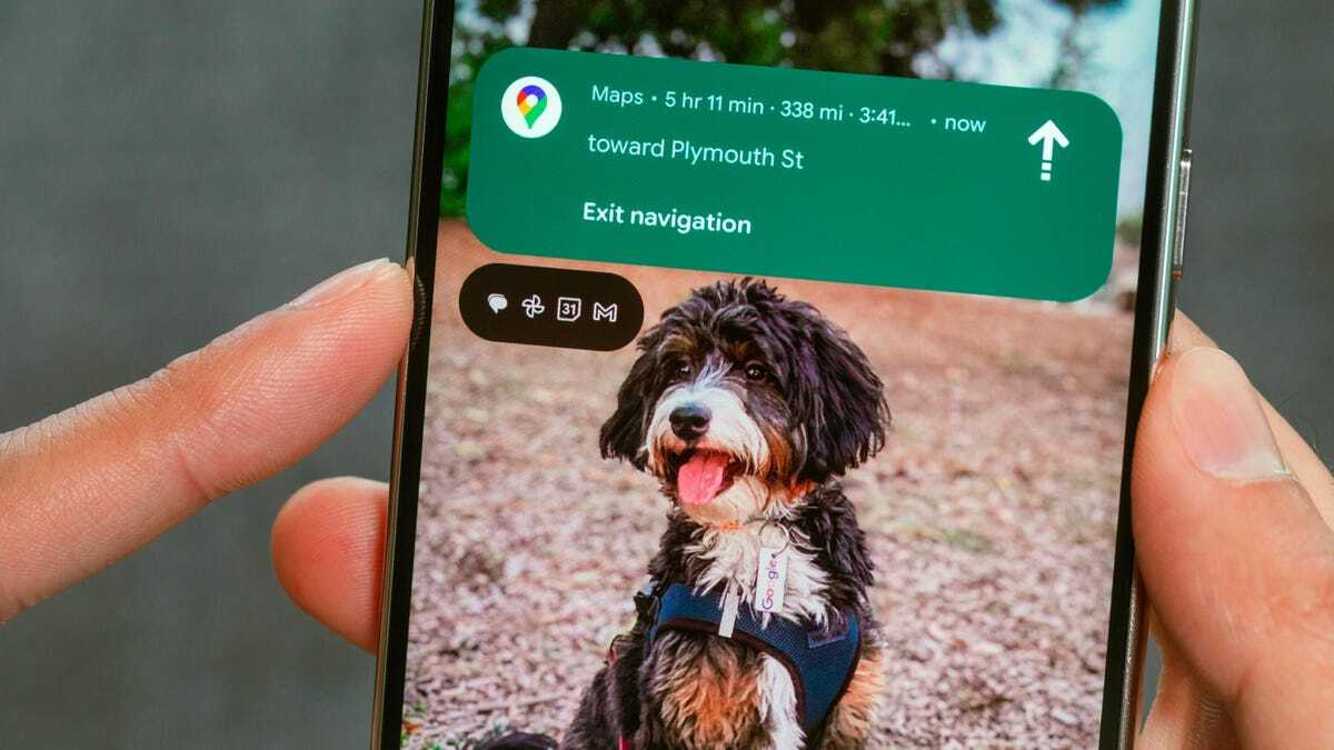 ロック画面に表示されたGoogleマップの通知