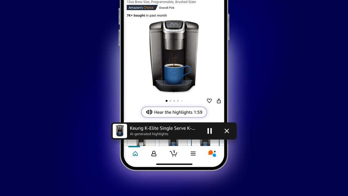 「Hear the highlights」と表示されたAmazonの商品ページ