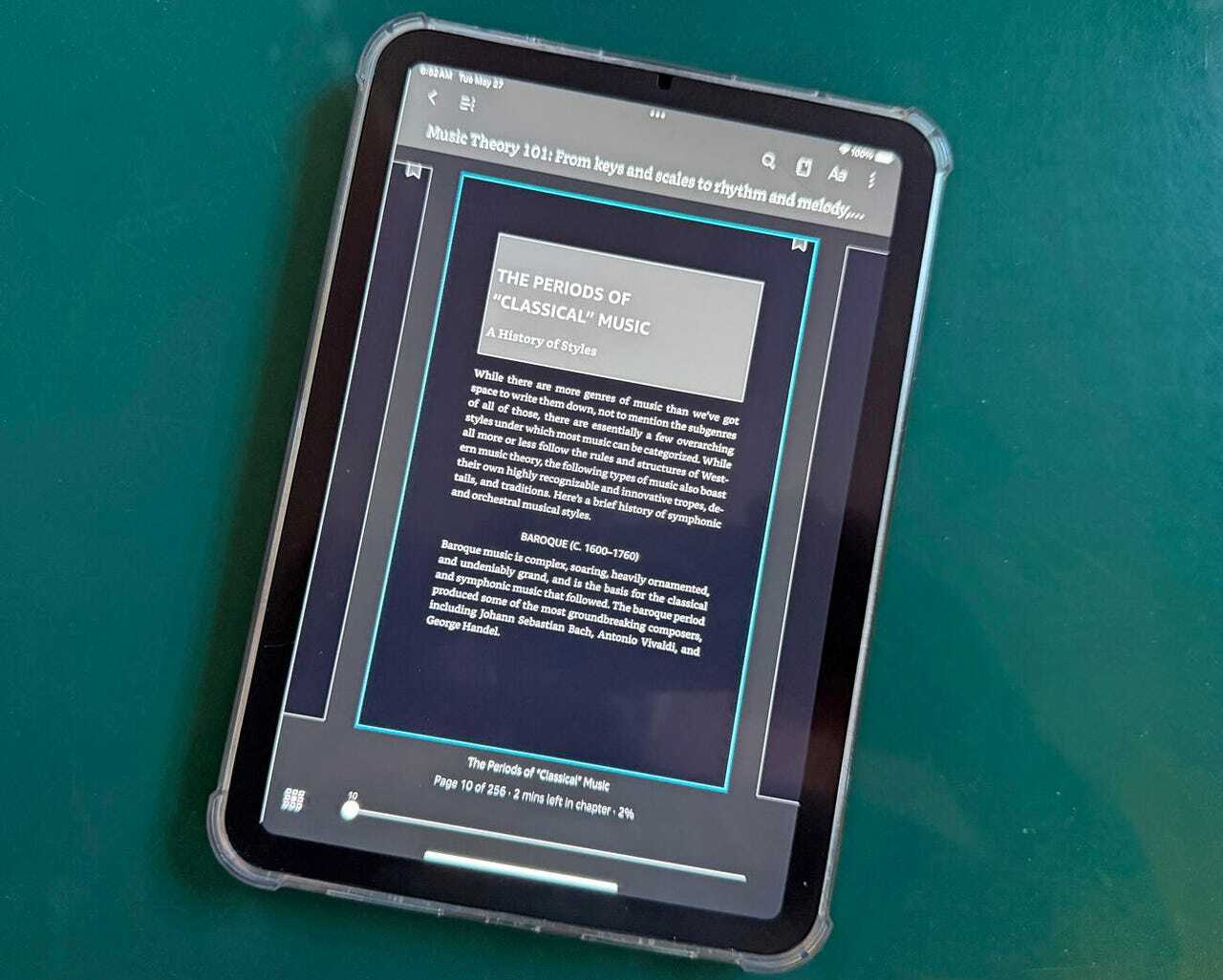 ページのサムネイルが表示されたiPad mini