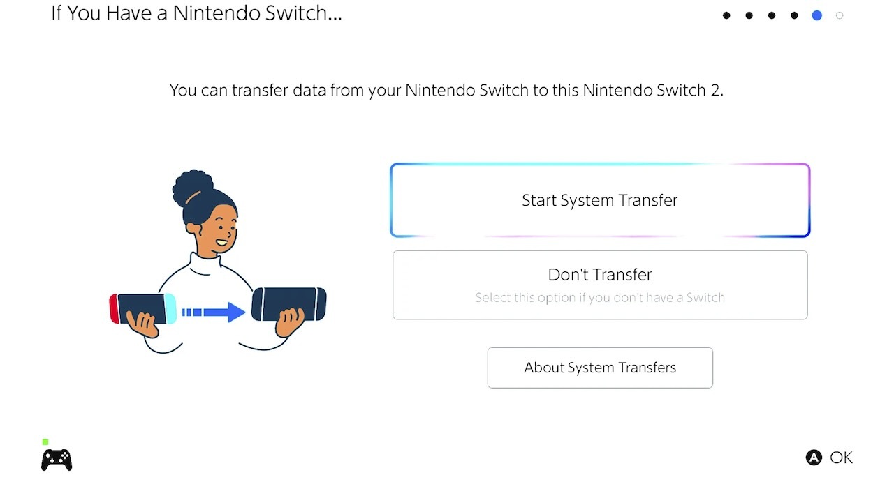 Switch 2の転送ステータス画面（Sean Booker／CNET）