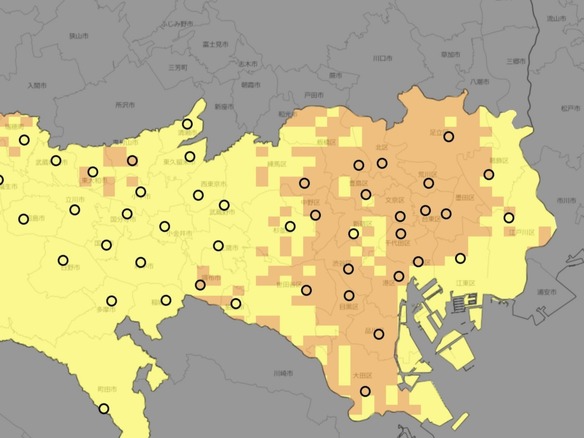 暑すぎる東京の中で、特に暑いのはどこか--1kmメッシュでわかる地図、都らが提供開始