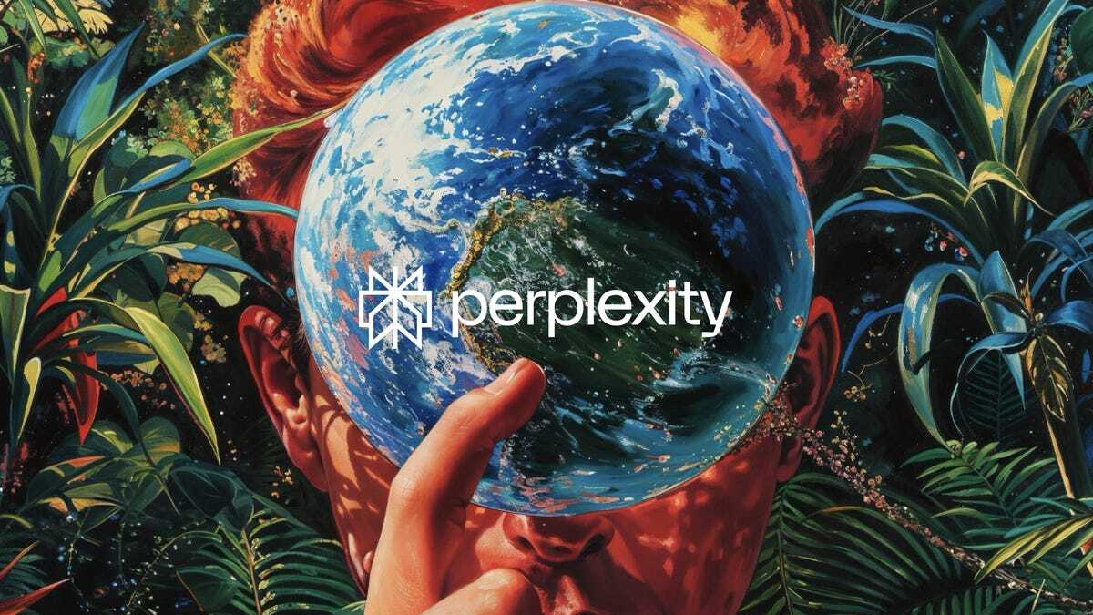 Perplexityのロゴと地球のイラスト