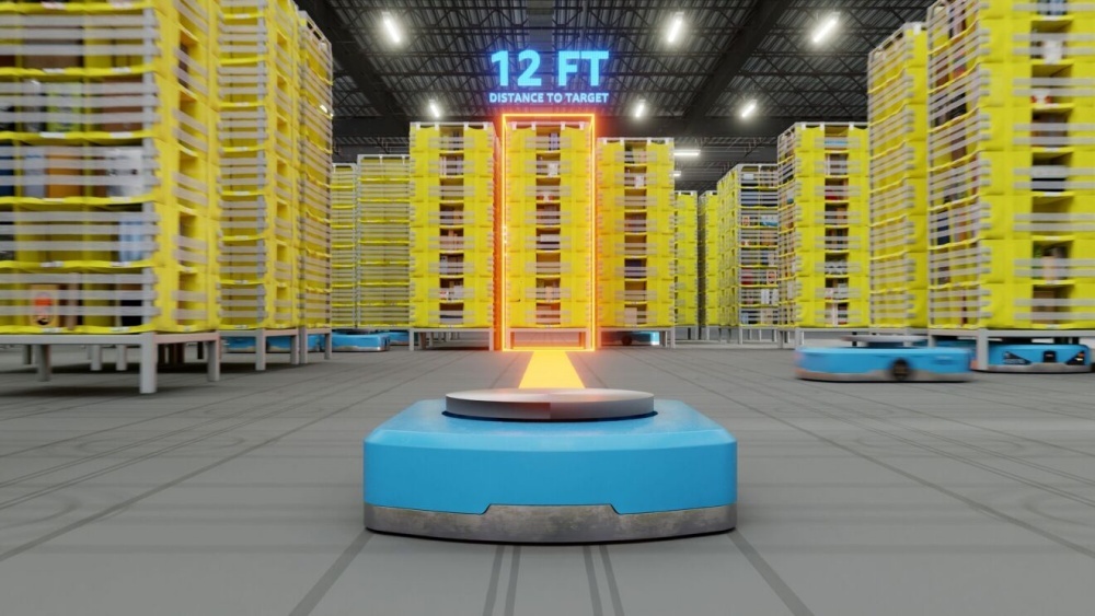 Amazonの倉庫で稼働するロボット