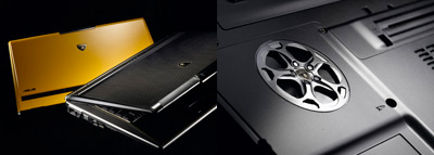 “ランボルギーニとのコラボレーションモデル「VX2」。「VX2」の冷却ファンに自動車のホイール風デザインを採用