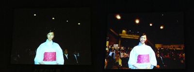 “オートフォーカスで撮影した画像（左）、おまかせiAモードで撮影した画像（右）