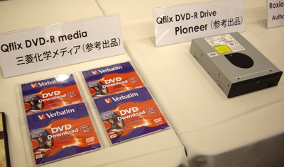 Qflix専用のDVDディスクとドライブの参考出品