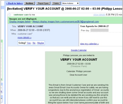 Google BlogoscopeのPhilipp Lenssen氏が受け取った電子メールの画面ショット