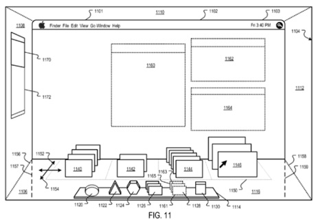 3Dデスクトップに関するアップルの出願特許画像