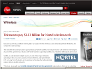 Ericsson to pay $1.13 billion for Nortel wireless tech | Wireless - CNET News