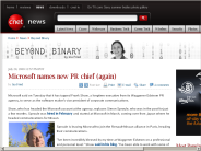 Microsoft names new PR chief (again) | Beyond Binary - CNET News