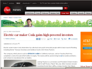 Electric-car maker Coda gains high-powered investors | Green Tech - CNET News