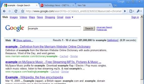 Windows版Chromeの最新インターフェースの一例