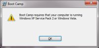 Boot Campバージョン2.0（Mac OS X Leopard DVDに同梱）は、Windows Vista/XP互換モードで実行しないと動作しない。