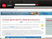 Facebook app lets Intel PCs donate processor power | Nanotech - The Circuits Blog - CNET News