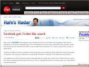 Facebook gets Twitter-like search | Rafe’s Radar - CNET News