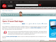 Opera 10 nears final stages | Deep Tech - CNET News