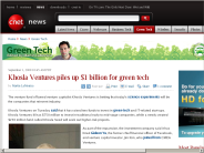 Khosla Ventures piles up $1 billion for green tech | Green Tech - CNET News
