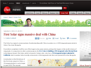 First Solar signs massive deal with China | Green Tech - CNET News